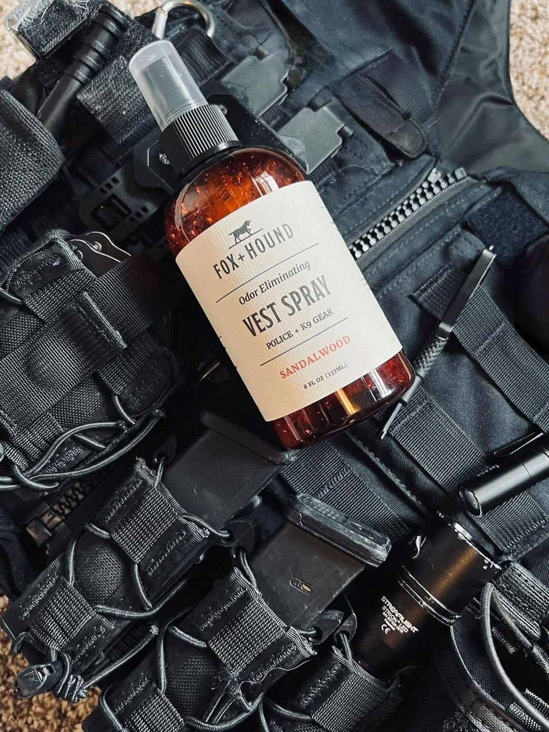 Fox + Hound - Wholesale Pet Deodorizing Spray - FOX+ HOUND VEST SPRAY FOR POLICE & K9 GEAR 1ST RESPONDERS2