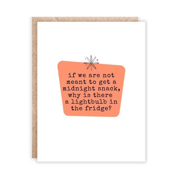 Witty Midnight Snack Greeting Card for wholesale by Jolly Rae