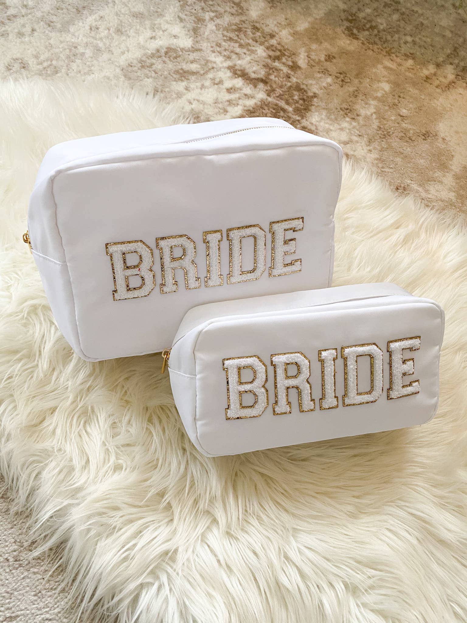 The Loki Shop - Wholesale Make-up/cosmetic bag - Bride Pouch With Patches XL or L Makeup Bag For Bridal Shop3