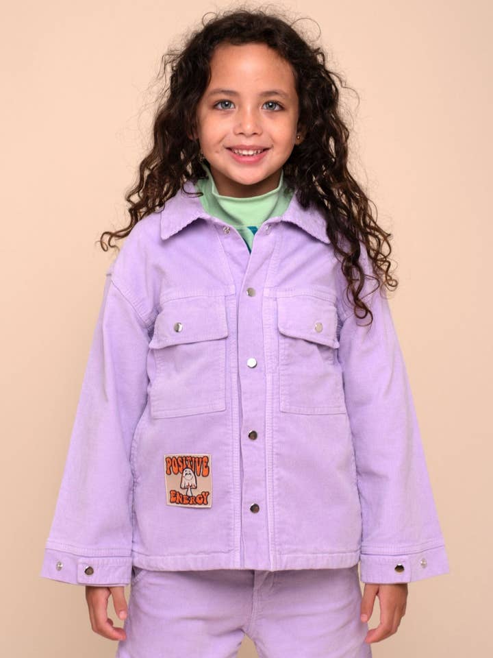 Veste en velours côtelé lavande pour enfants - Unisexe, Vêtement d'extérieur chaud et léger pour la vente par Rapozza