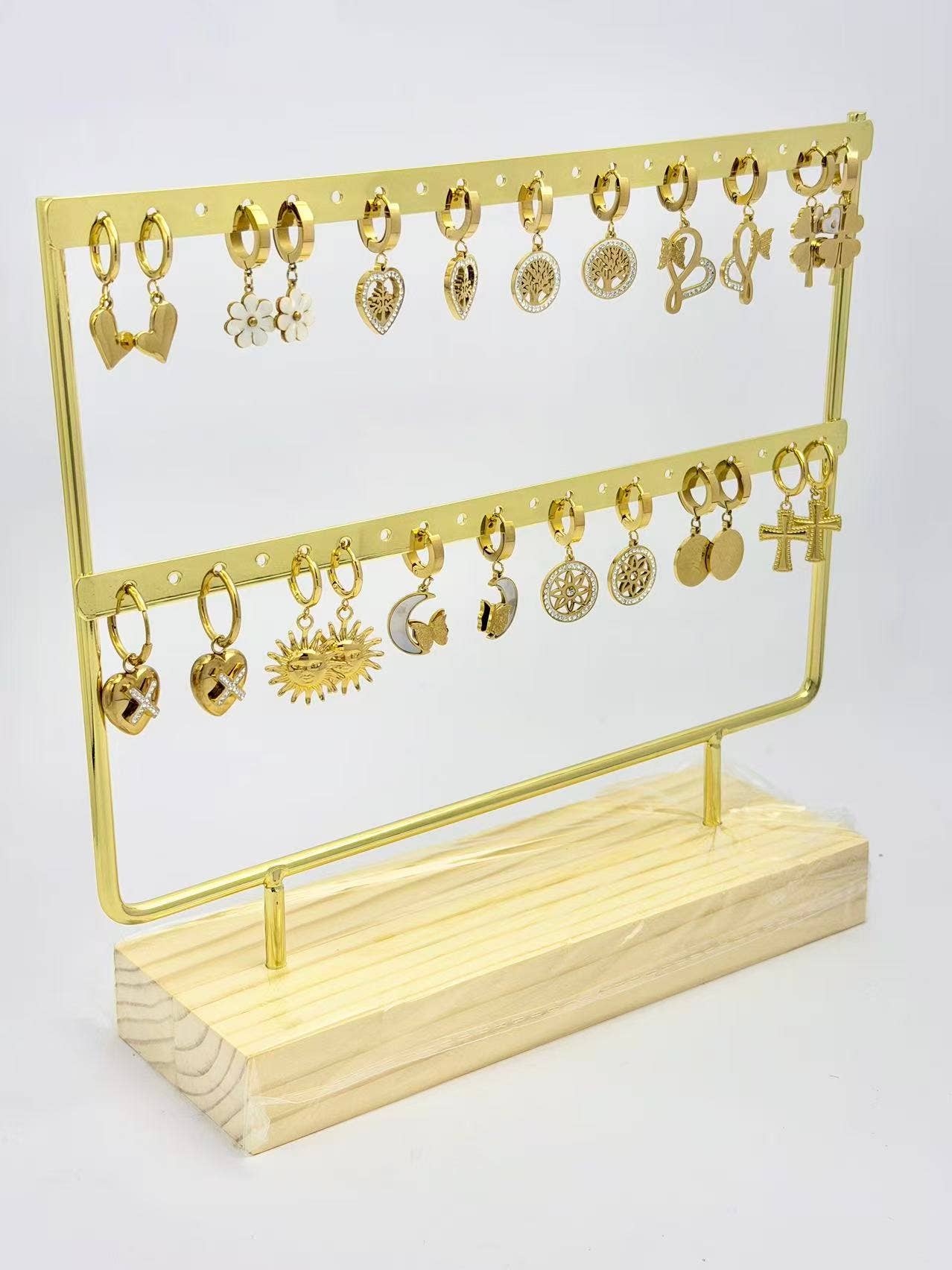 COSMOS - Wholesale Dangle Earrings - Set of 12 Pairs of Steel Earrings on Display2