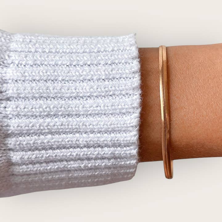 Effortless Elegance — Gold Herringbone Bracelet for wholesale by Georgina Nicol