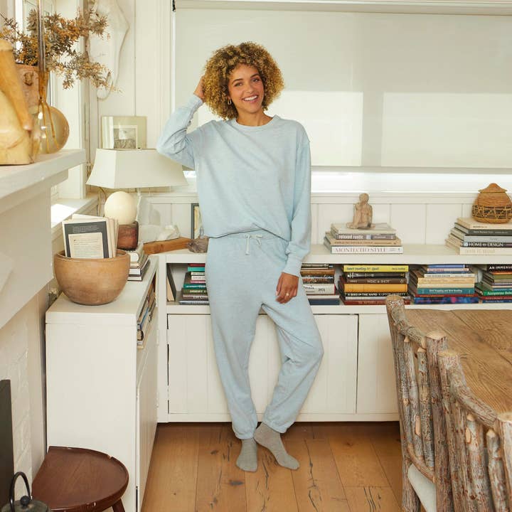 Terry Sleeve Sweatshirt - Chambray for wholesale by Lauren James