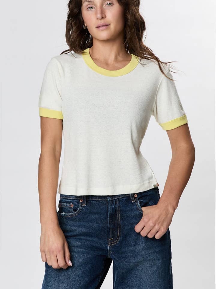 Ziggy Hemp Ringer Tee for wholesale by Ragabond Studio