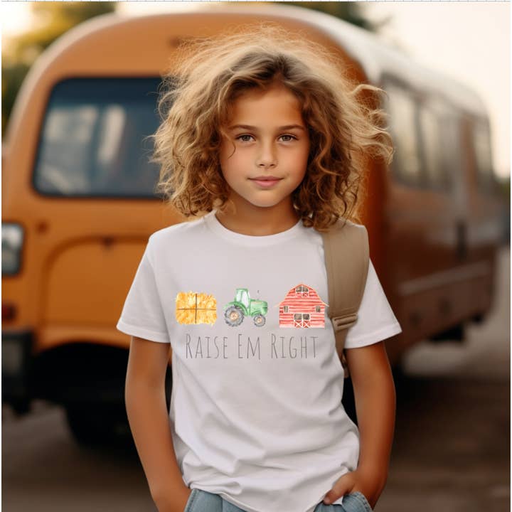 Camiseta para niños Raise Em Right Farm para venta al por mayor de AvaryMaeInspirations
