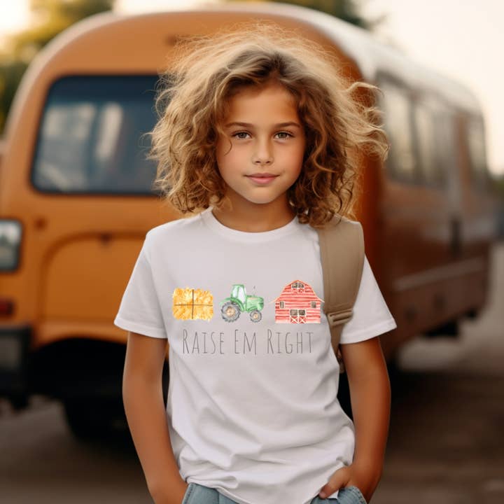 Camiseta para niños Raise Em Right Farm para venta al por mayor de AvaryMaeInspirations