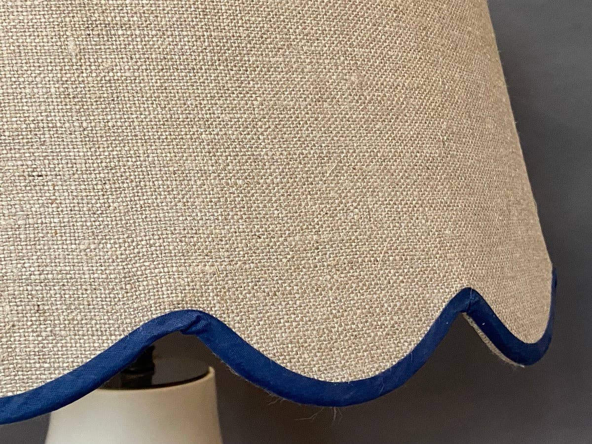 Samarkand Design - Wholesale Lamp Shade - Blue Linen Scallop Lampshade2