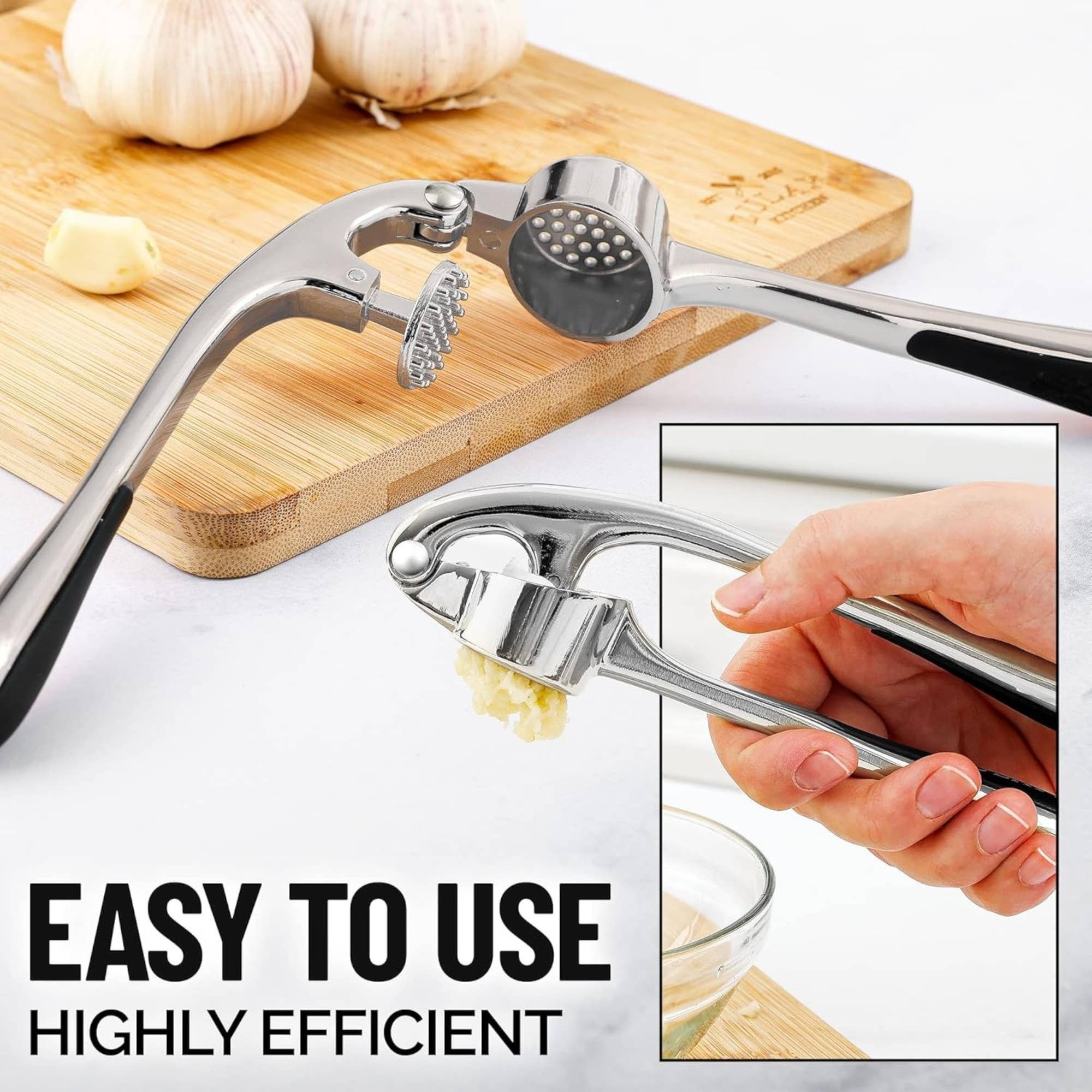 Otterware - Vente Ustensile/gadget de cuisine - Ensemble de presse-ail premium – Acier inoxydable, éplucheur et brosse1