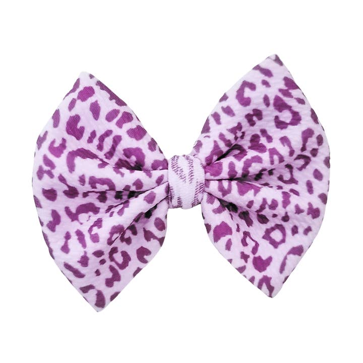 Sophia Hair Rosett - Lila Leopard för wholesale av Caylee & Co