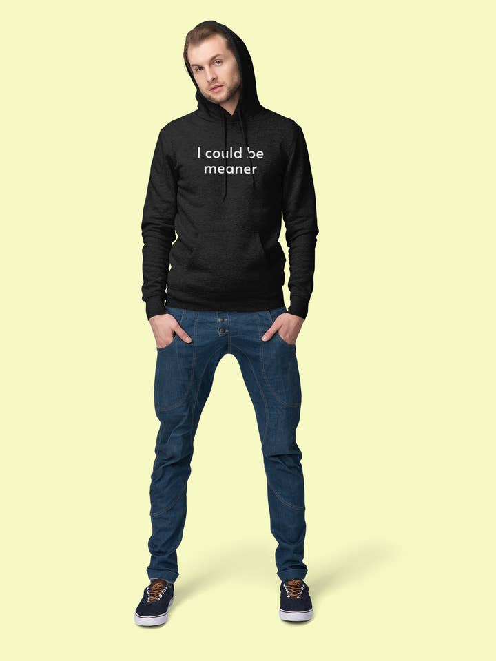 Smart Ass Shirts - Wholesale Hoodie - Men's - I Could Be Meaner - Men's Hoodie