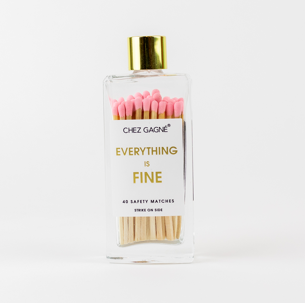 Chez Gagné - Wholesale Matches - Everything is Fine - Glass Bottle Safety Matches - Pink11