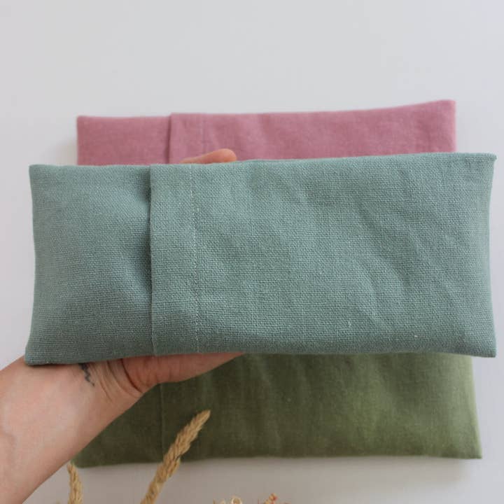 Le Gang des Fougères - Wholesale Kuuroord/therapeutisch kussen - Relaxatiekussen voor de ogen van linnen in kaki groen