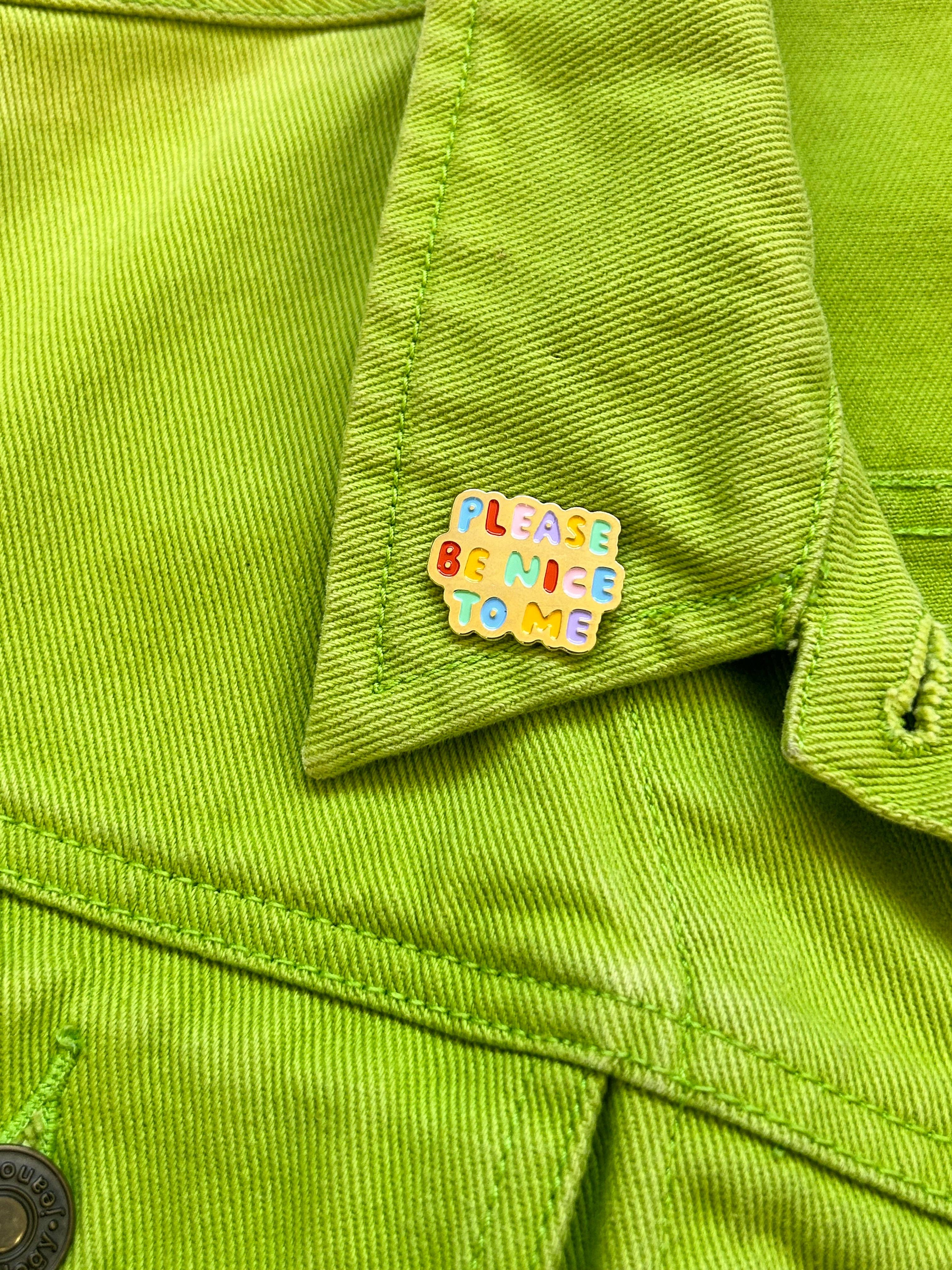 The Peach Fuzz - Wholesale Lapel Pin/Button - Please Be Nice To Me Enamel Pin4