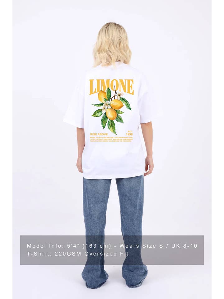 Missi Clothing – wholesale Tunic – Women’s – Women Oversized T-Shirt In Limone Rise Print 7