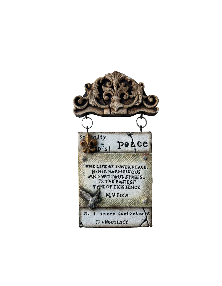 Mardi Gras Creations - Vente Plaque murale - Plaque avec citation de paix1