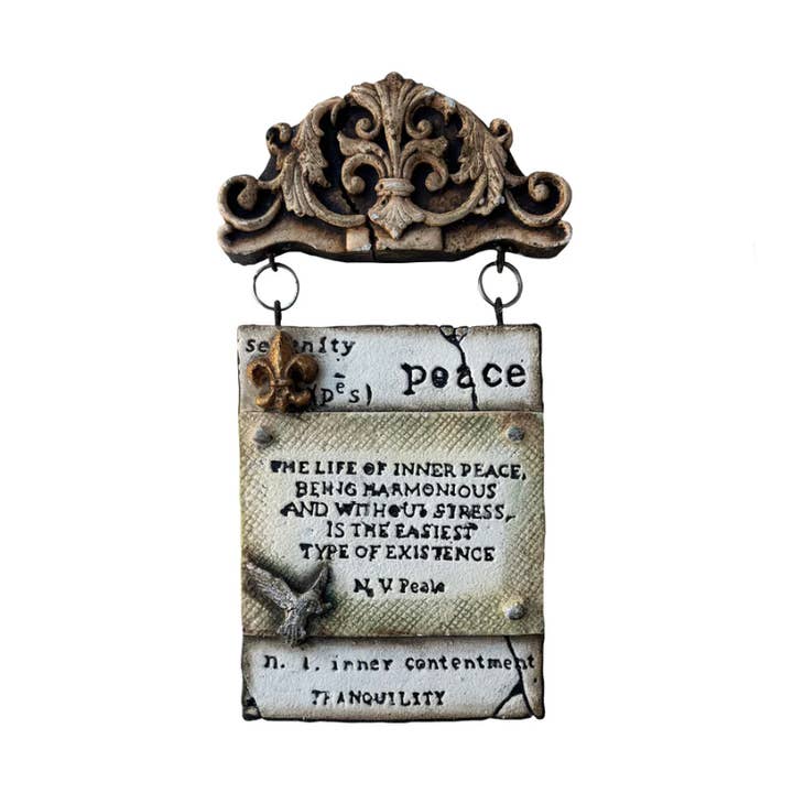 Mardi Gras Creations - Vente Plaque murale - Plaque avec citation de paix1