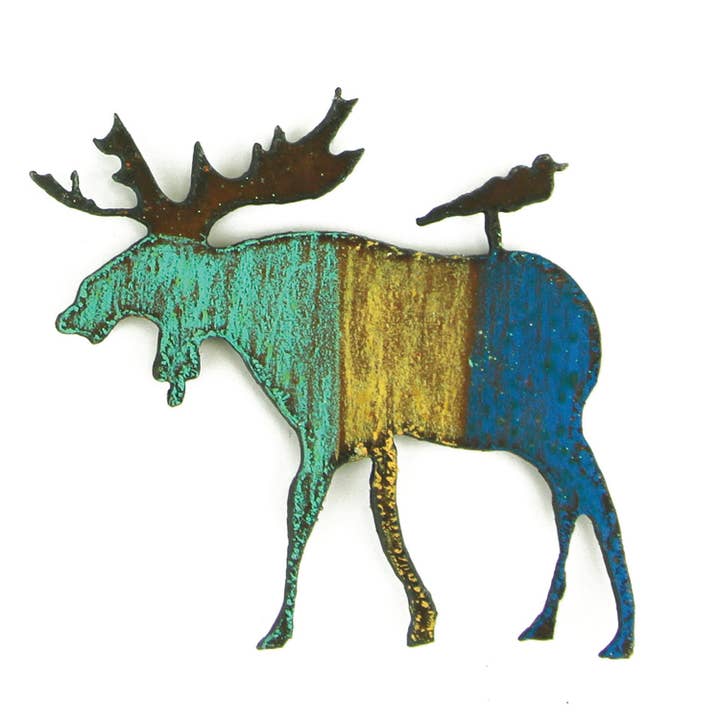Whimsies - Wholesale Magnet - Moose Magnet Lodge Minnesota Canada décor cabin souvenir KOA1