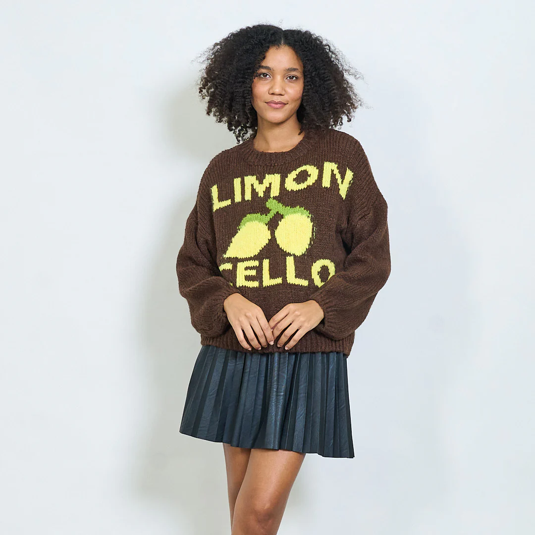 AMELÉ - Wholesale Knit Sweater - Women's - Soft knit sweater with lemon embroidery6