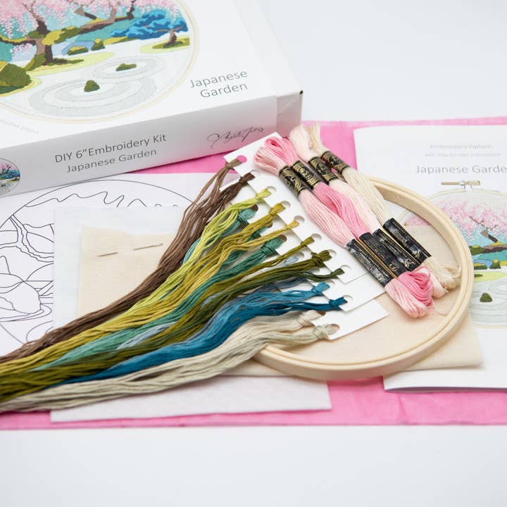 Angiels Art - Wholesale Embroidery/Cross Stitch Supplies - Japanese Garden DIY Embroidery Kit1