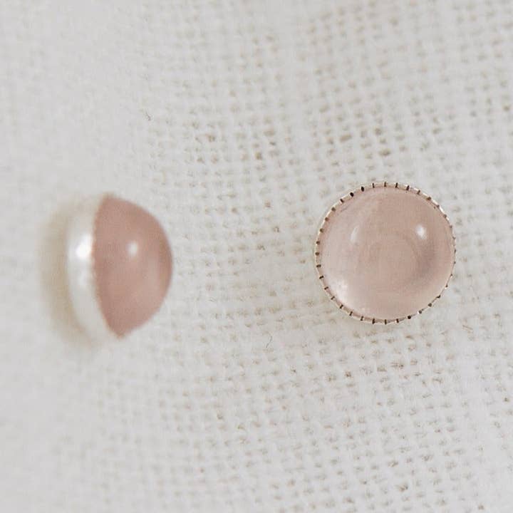 Rose Quartz Stud Earrings for wholesale by Imogen Rose Jewellery