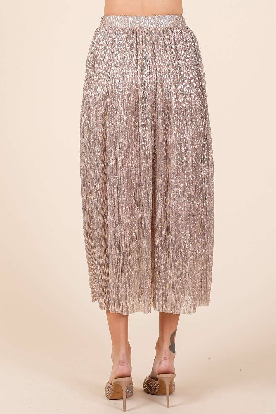 mittoshop - Wholesale Skirt - Women's - METALLIC GLITTER SPECKLE PRINT ELASTIC MIDI SKIRT7