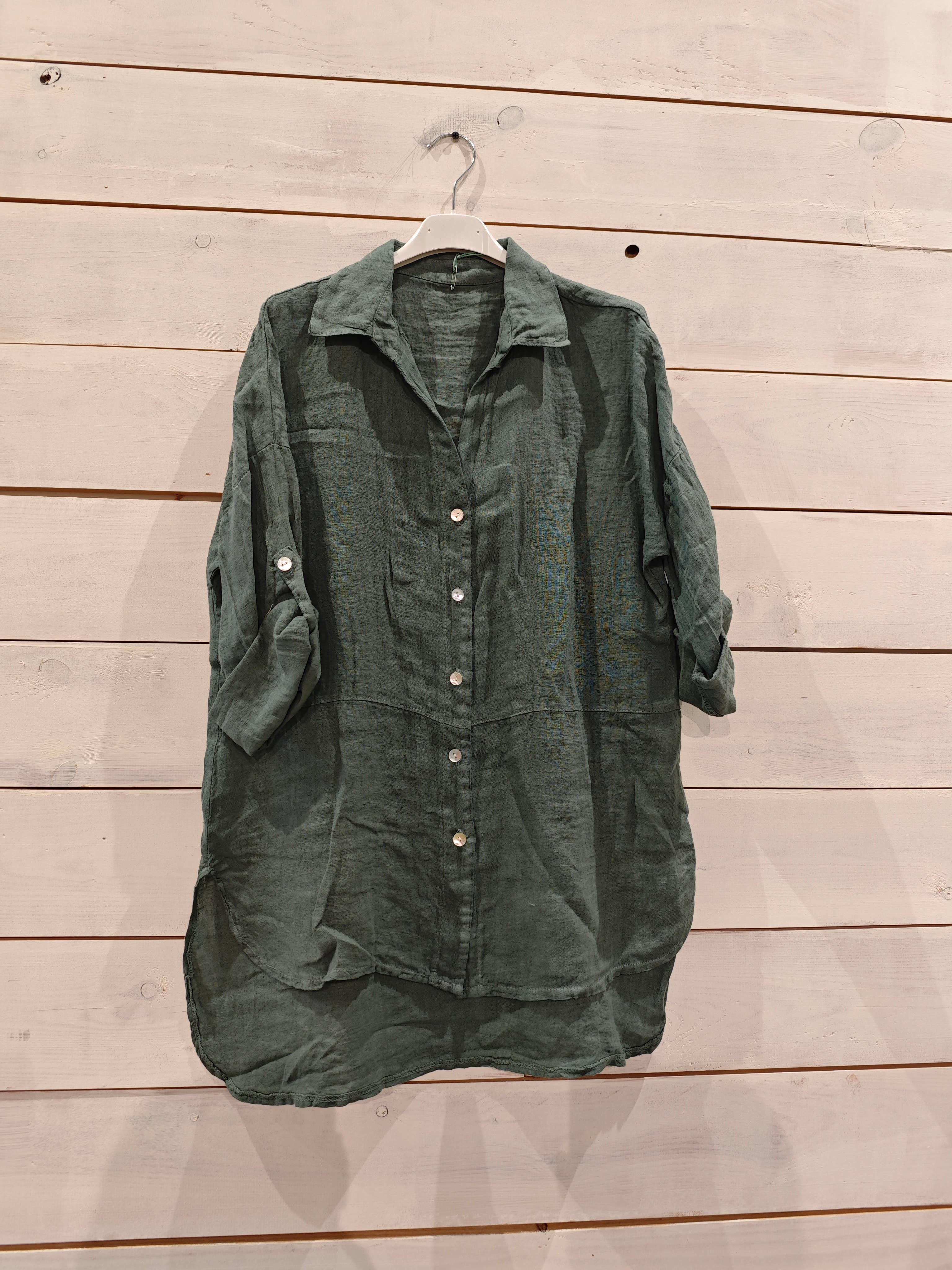 Linos y Textiles - Wholesale Button Down Shirt - Women's - REF 16827 SHORT SLEEVE 100% LINEN SHIRT3