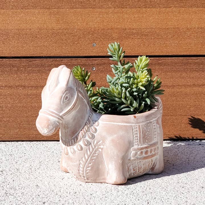 KORISSA - Wholesale Plant Pot - Handmade Planter Pot • Terracotta Pot - Horse