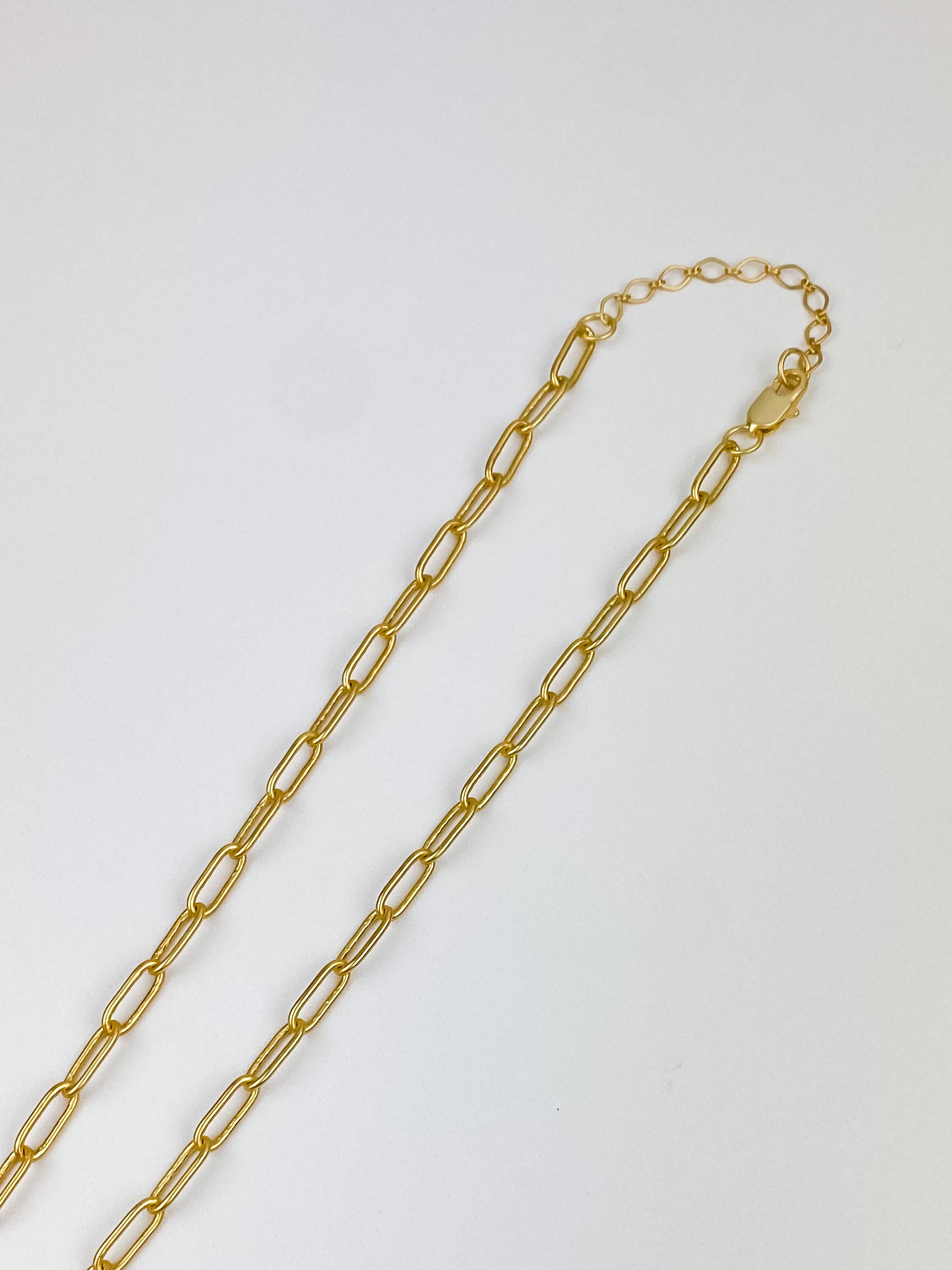 Light Shine - Wholesale Link & Chain Necklace - Paperclip Layering Necklace | Gold Plated Disc, Dainty Chain16