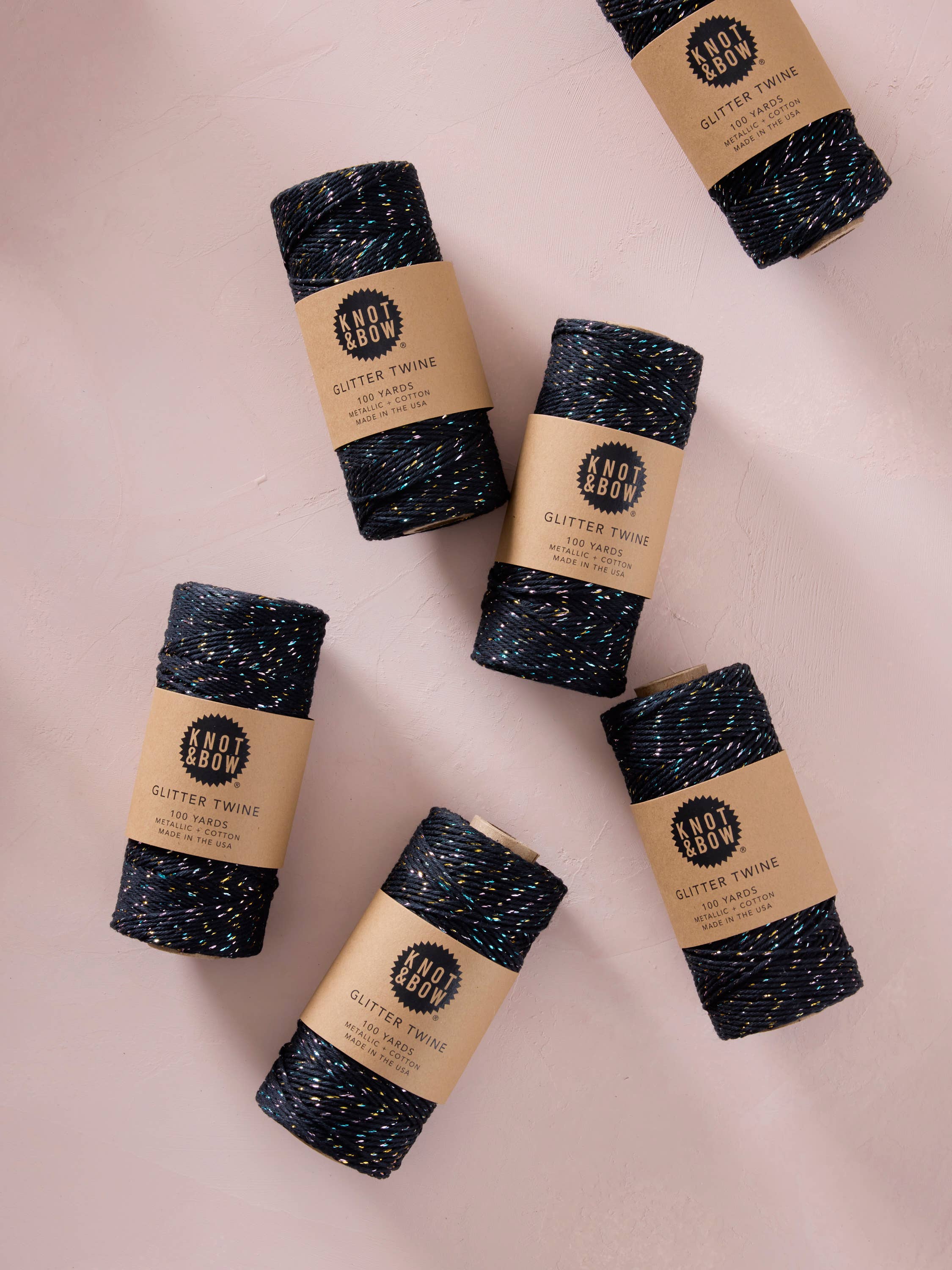 Knot & Bow - Wholesale Twine - Prism Black Glitter Twine1