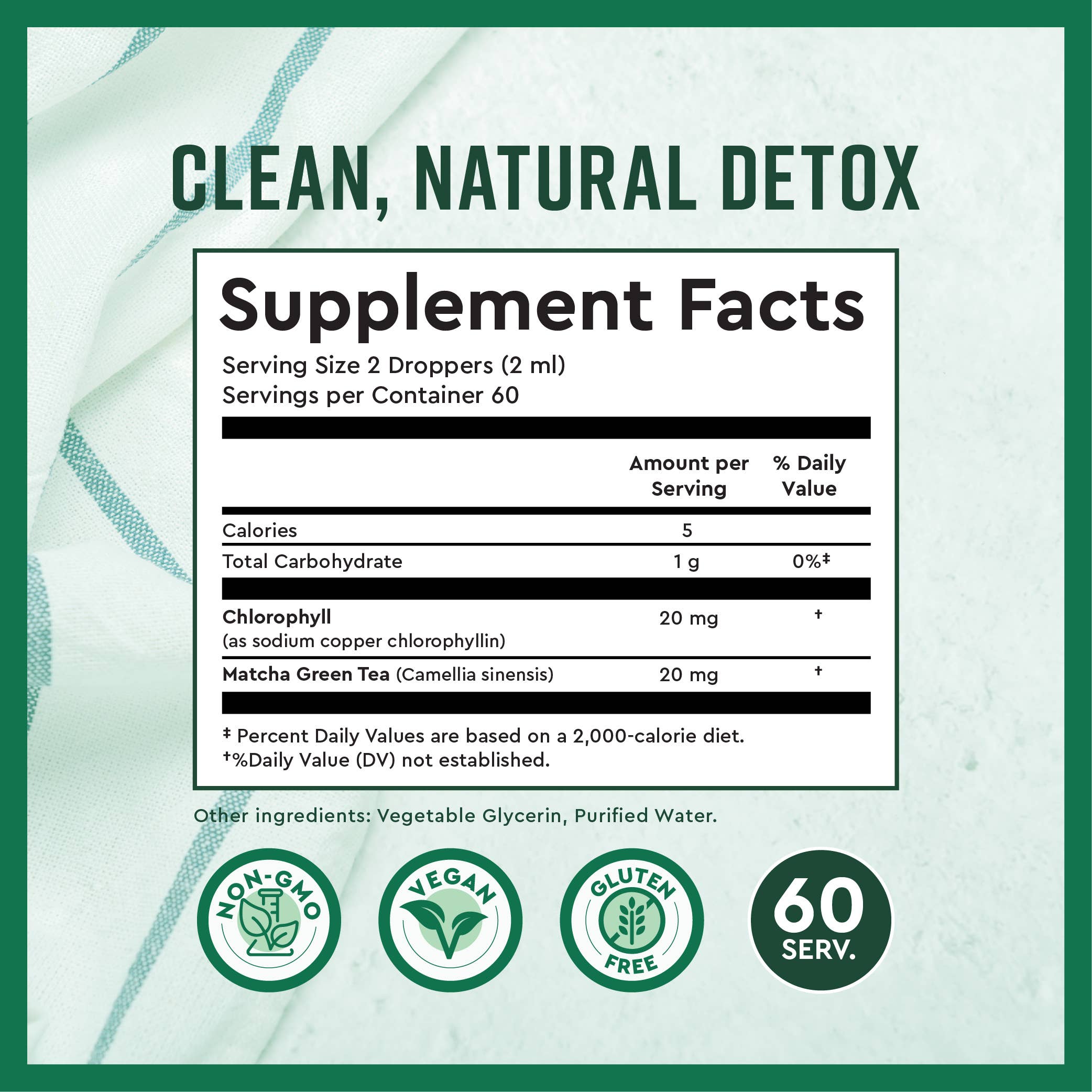 360 Nutriton - Wholesale Oral Supplement/Vitamin - Chlorophyll + Matcha Drops 4 fl oz5