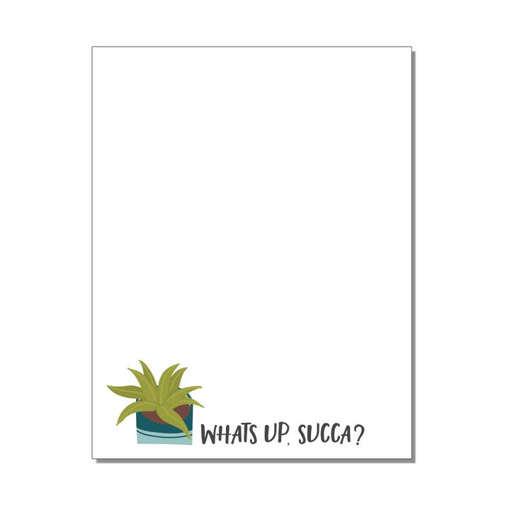 The Mad Padder - Wholesale Notepad - Plants - What's Up Succa? Notepad - Succulent Cactus Memopad