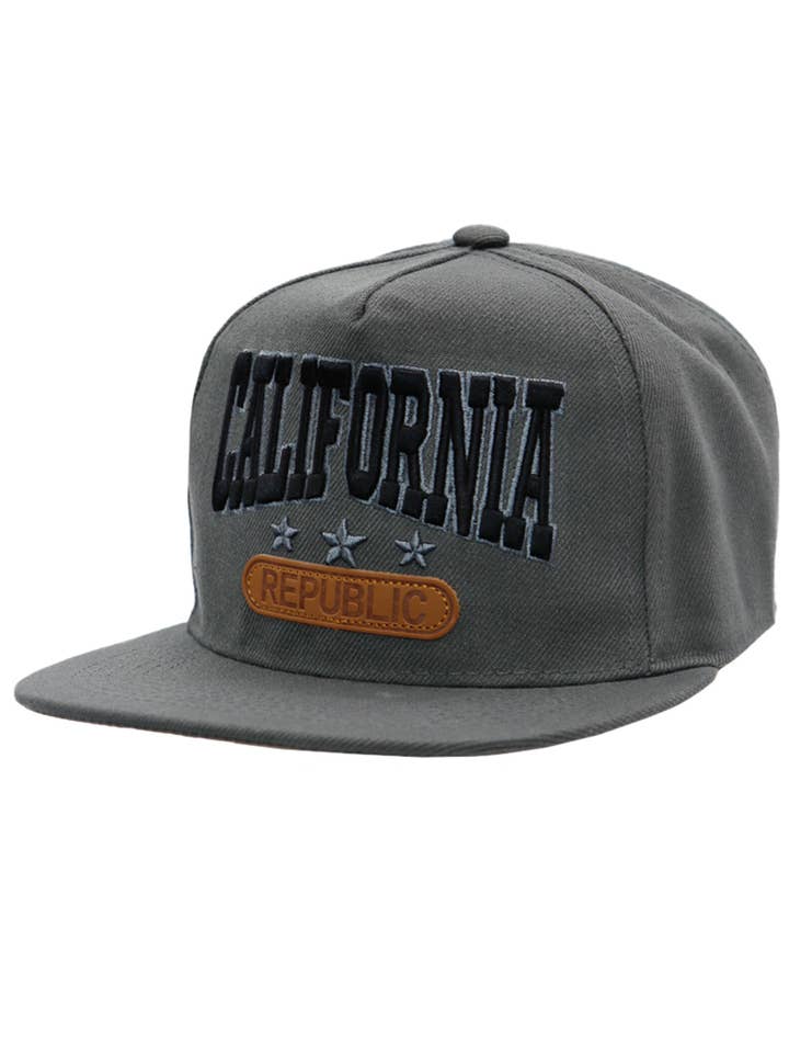 California Republic Arc Logo Embroidered Snapback for wholesale by Cap Zone