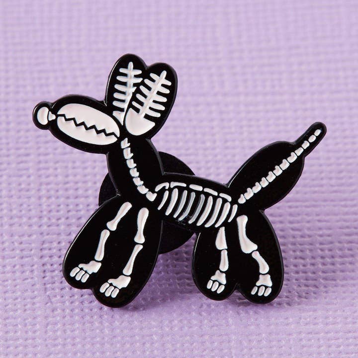 Balloon Animal Skeleton Enamel Pin for wholesale by Punky Pins