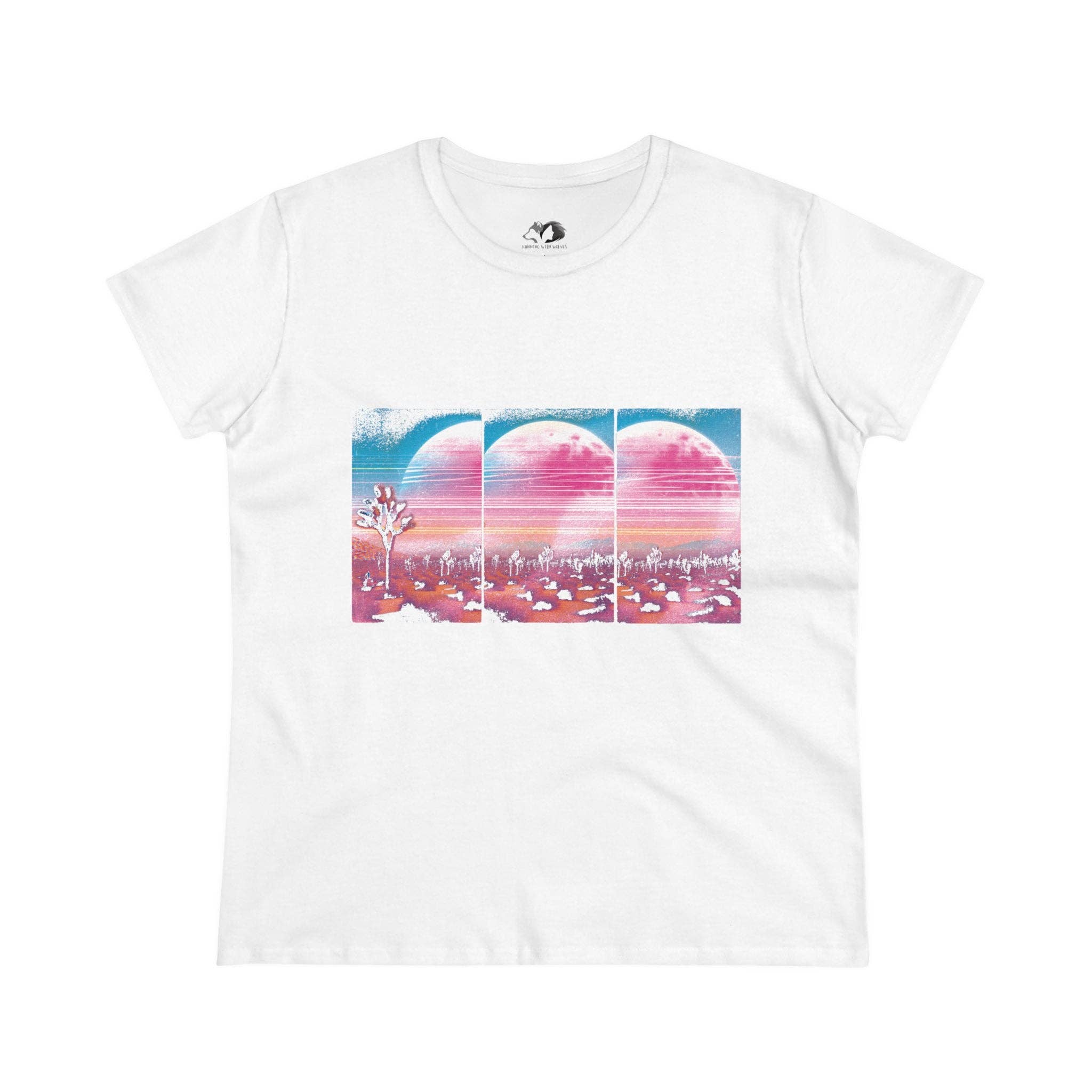 Running With Wolves - Wholesale Screen Printed T-Shirt - Women's - Alternate -100% Cotton Graphic Tee Vintage Plus Size Options3