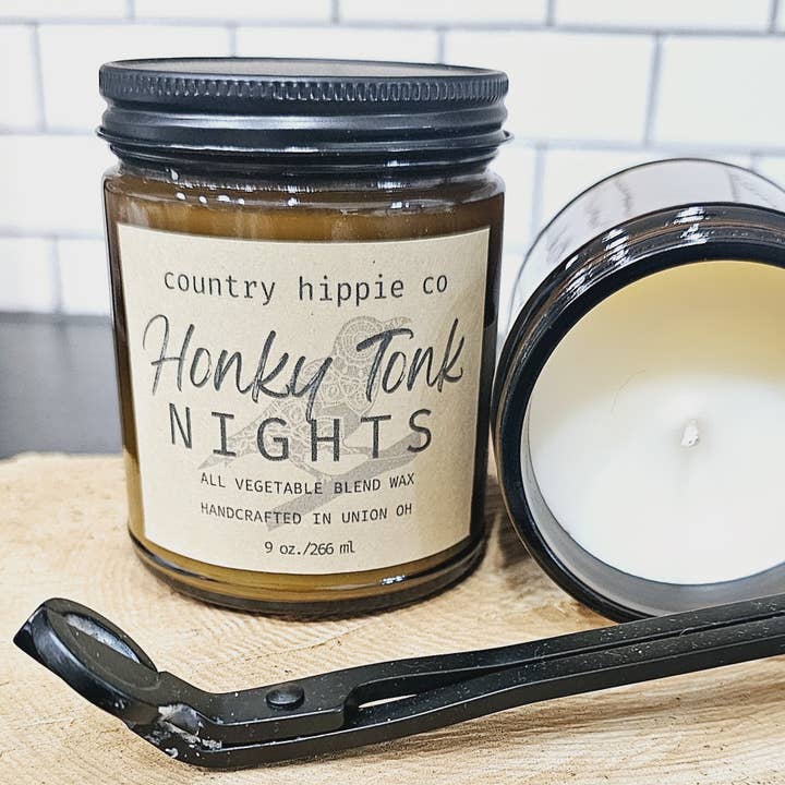 Vela de 9 onzas inspirada en el boticario Honky Tonk Nights para venta al por mayor de Country Hippie Co.