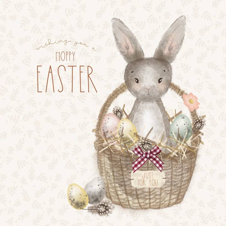 Ønsker dig en hoppy påske, håndlavet lykønskningskort for engroshandel hos The Handcrafted Card Company