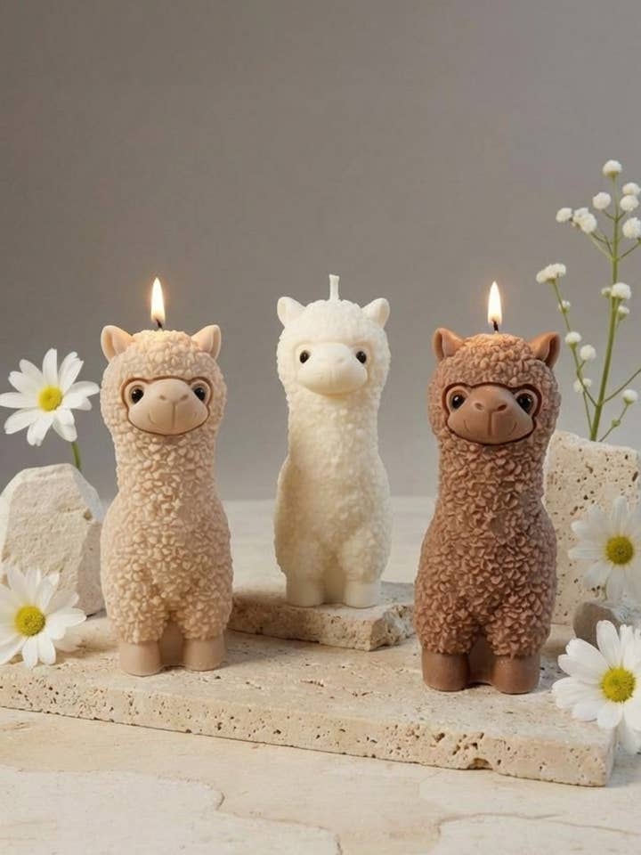 Vela de Alpaca | Vela de Animal Fofo | Presente para Amantes de Animais por atacado de Nely Store