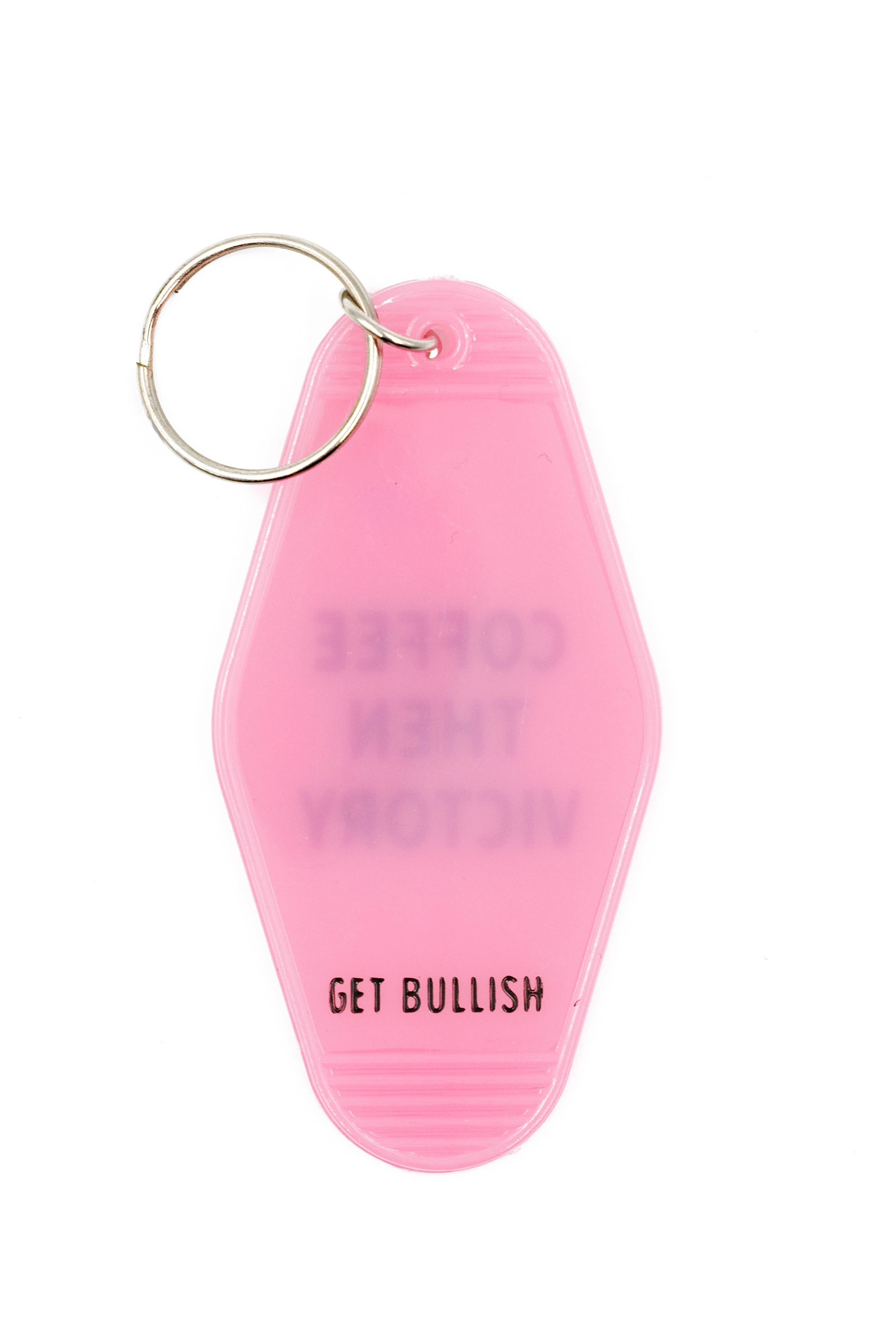 GetBullish - Wholesale Keychain - Women's - Coffee Then Victory Pink Motel Style Feminist Keychain2