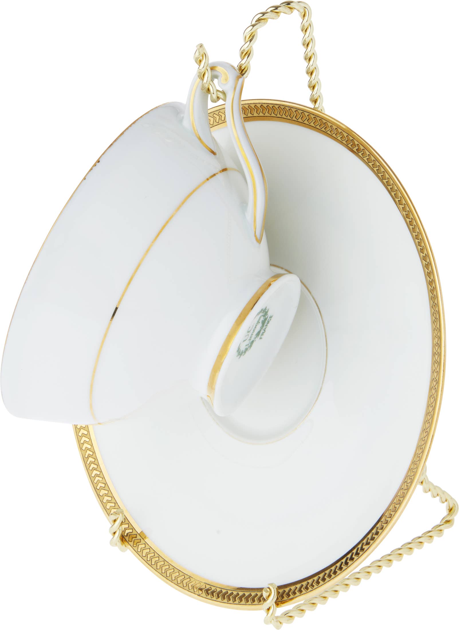 Bard's – Großhandel Verkaufsdisplay-Ständer/-Gehäuse – Bard's Gold Tasse- und Untertassenständer, 6,5 Zoll H x 2,5 Zoll B x 3,25 Zoll T7