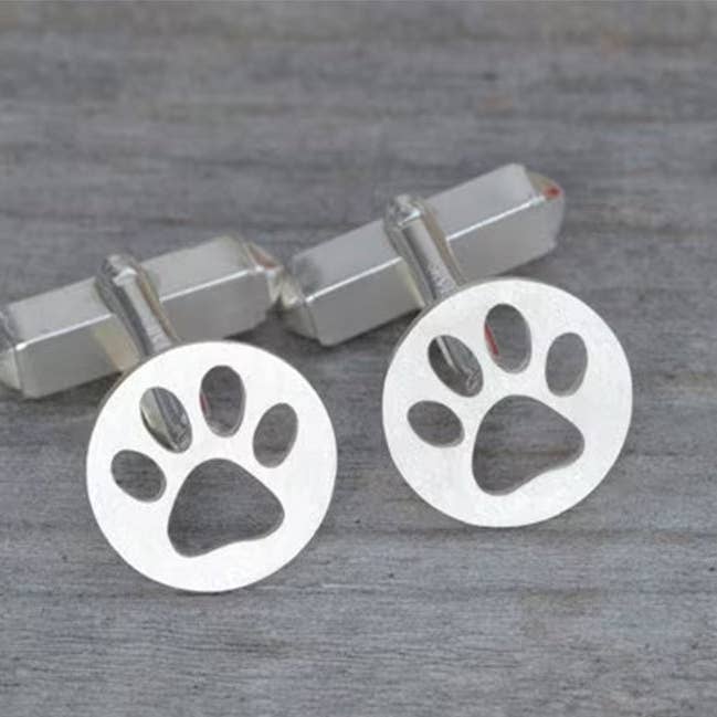 Paw Print Cufflinks in Sterling Silver for wholesale by Huiyi Tan