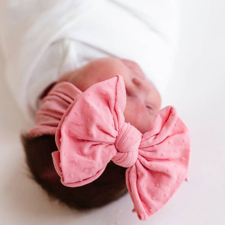 Baby Bling Bows - Wholesale Hair Bow - Baby - Baby Bling® Shabby Dot FAB-BOW-LOUS® soft nylon bow headband