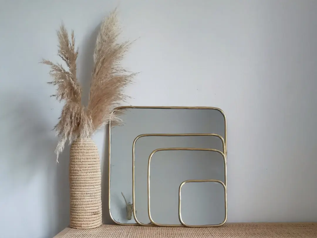 High crafty – Espelho de parede por atacado – Espelho Quadrado Marroquino Feito à Mão com Moldura de Latão Dourado7