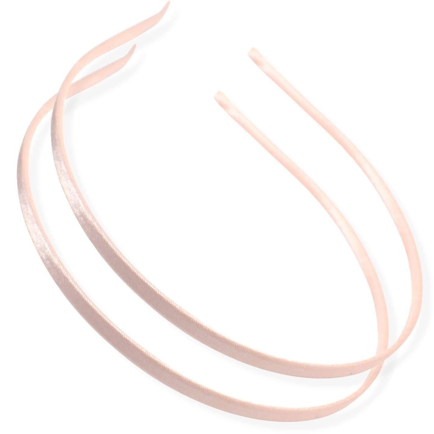 Topkids Accessories – wholesale Fashion headband – women's – 2pc Thin Satin Covered Metal Headbands Hair Bands Alice Bands Ribbon Wrapped Hairbands Head Bands Adult Women Girls Black White Pink Fuchsia1