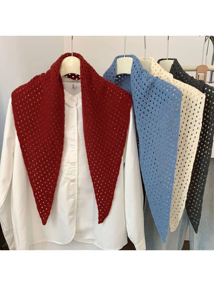 Scarvii - Mesh Strikket Trekantet Tørklæde for engroshandel hos Funkyrel® Atzbranding Limited