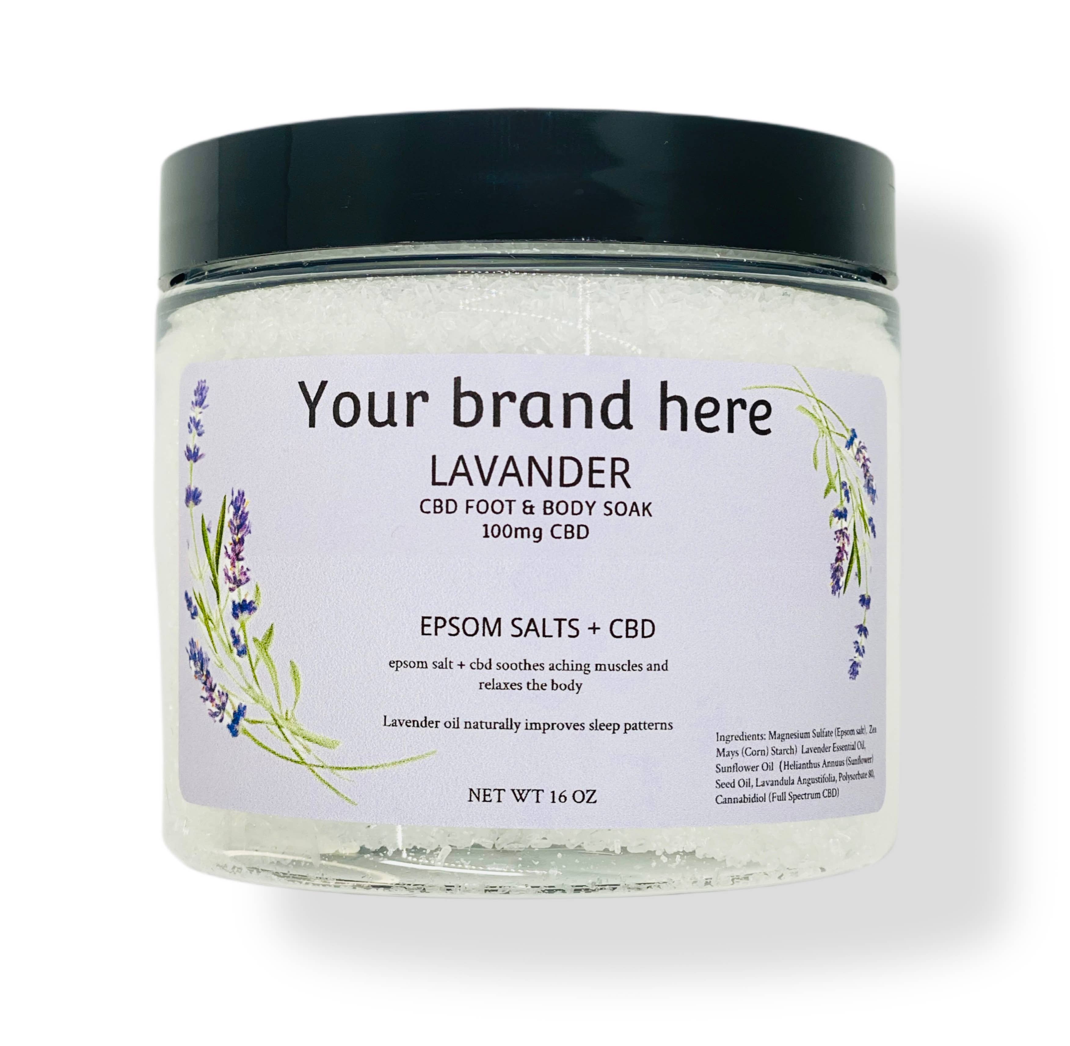 Sbodi - Wholesale Bath Salts - Lavender Infused Epsom Bath Salt, 16oz