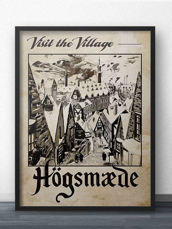 Hogsmeade Travel Poster - Heritage (for Harry Potter fans) for wholesale by WindowShopGal