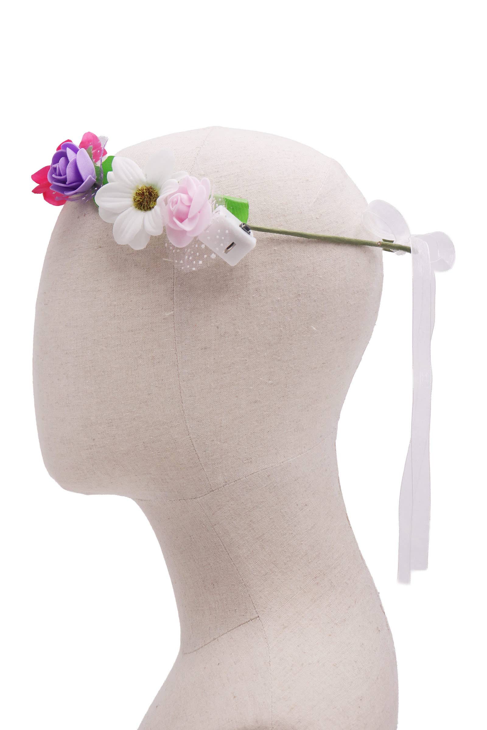 Assorted Floral Lace Trim Led Light-up Crown Headpiece for wholesale on Faire5