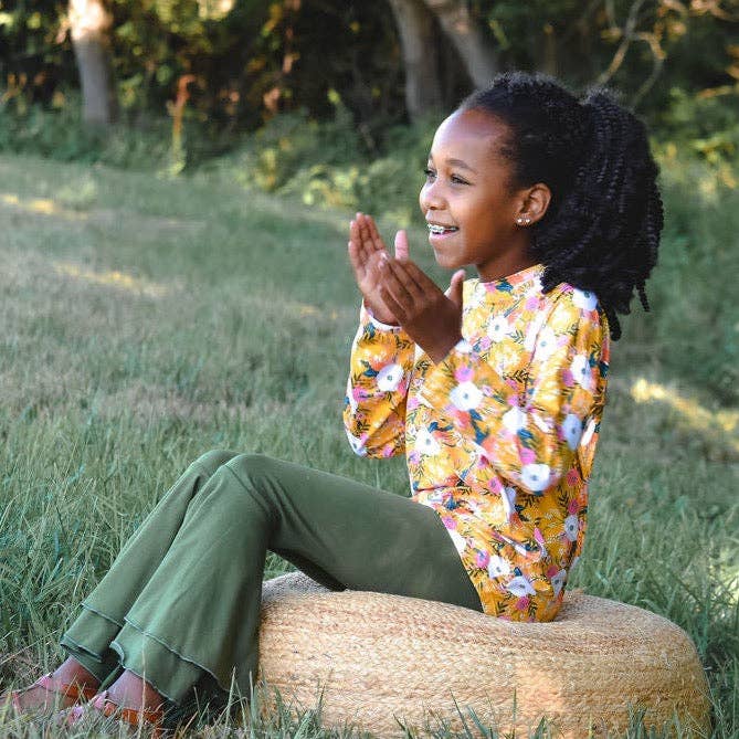Calças à Boca de Sino Verde Floresta por atacado de JustForLittles