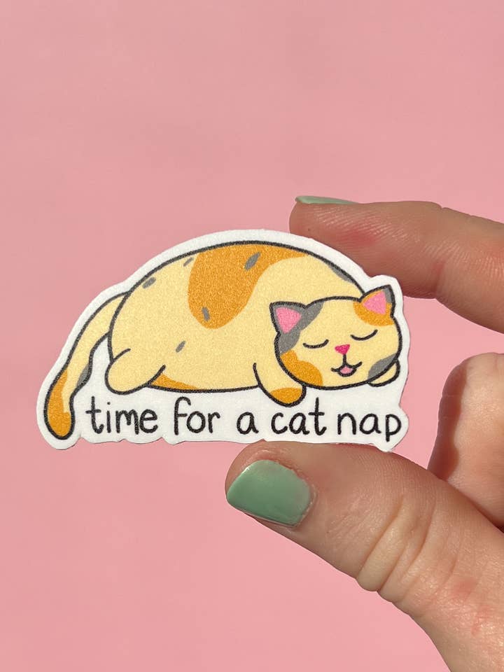 Hora de una siesta de gato pegatina para venta al por mayor de Uplifter Sticker