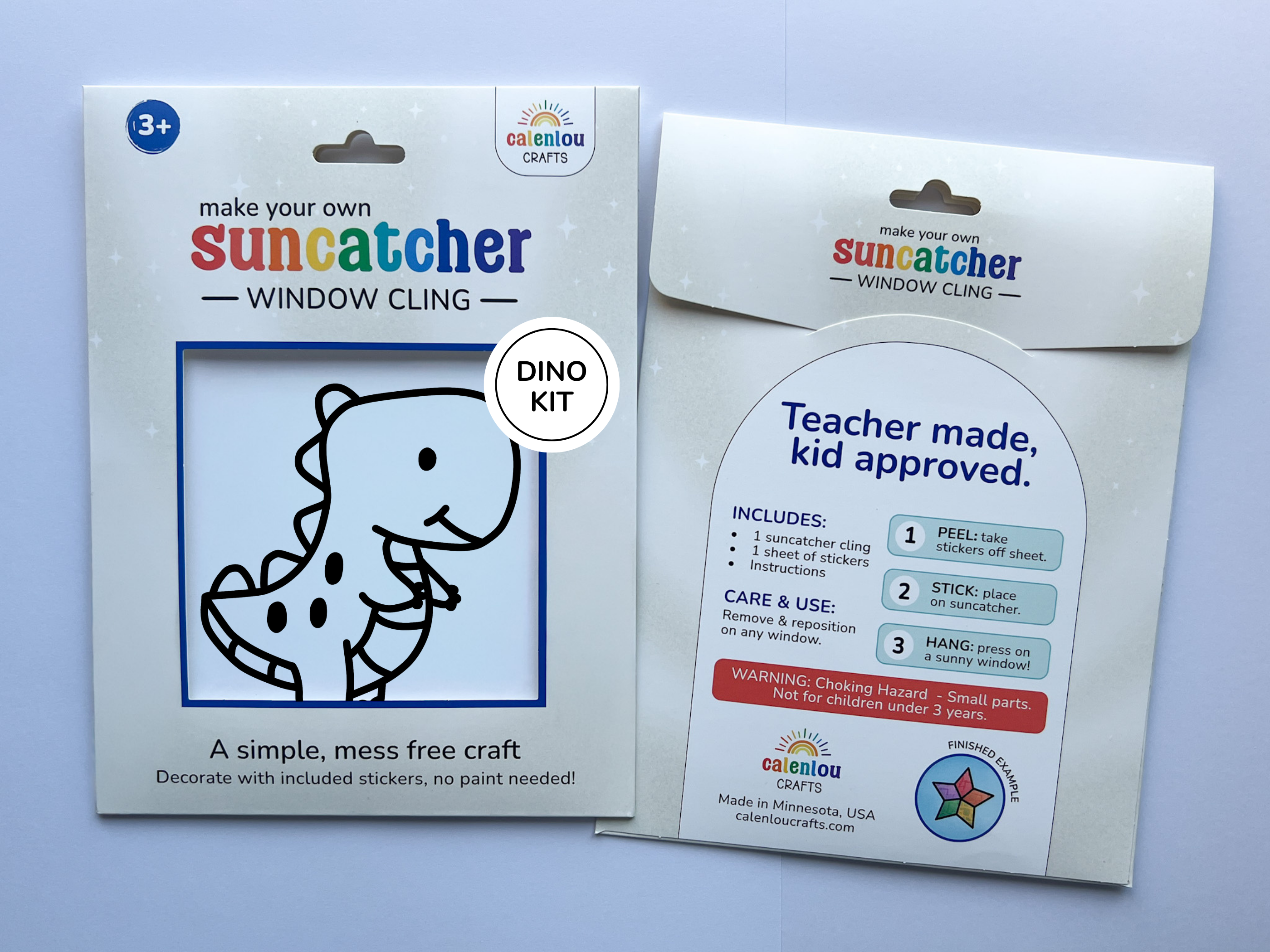 Calenlou Crafts - Wholesale DIY Craft Kit - Kids - Dinosaur Suncatcher Sticker Craft Kits for Kids3